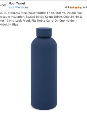 Midnight Blue and Lavender Stainless Steel Insulated Water Bottles